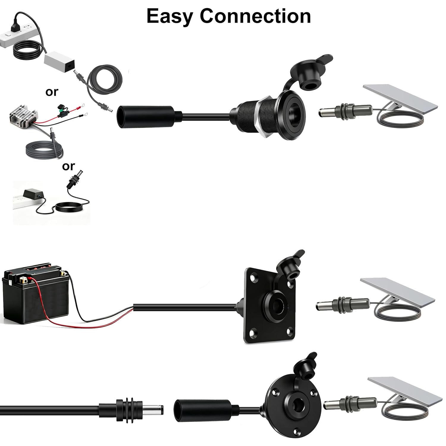 Starlink Mini Waterproof Wall Pass Through Kit, 5.5×2.1mm Adapter Included, Cable Entry Port, Starlink Mini Accessories fo RV/Van/Boat/Battery Box (Starlink mini DC Female to DC Female) image 5