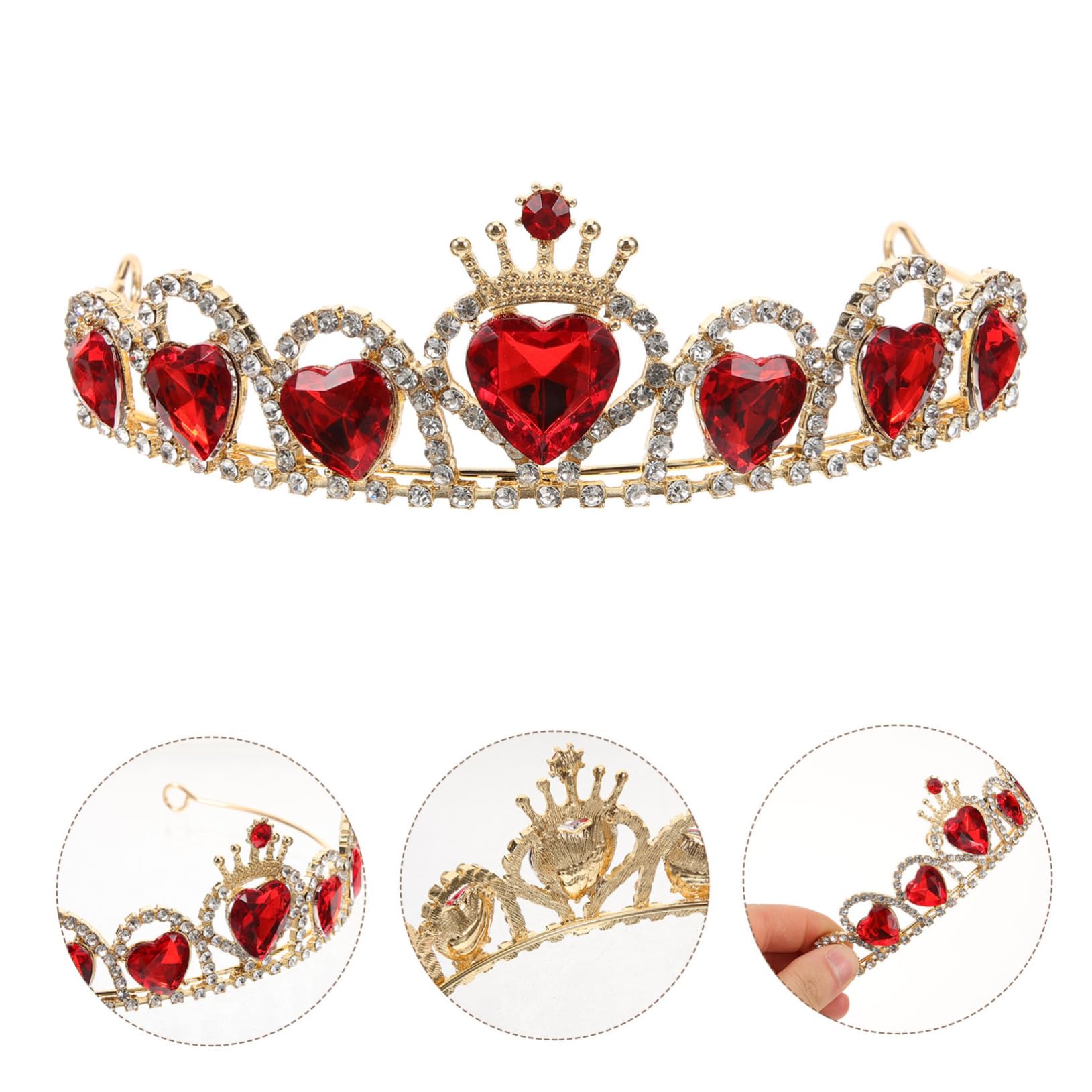 Diadema de Novia Roja con Adorno de Cobre, Hierro y Acrílico