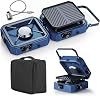 Camping Stove Gas Portable, Foldable Camp With16,000 Btu, 2 Adjustable Burners & Piezo Ignition, Outdoor For Hiking, Emergency Cooking