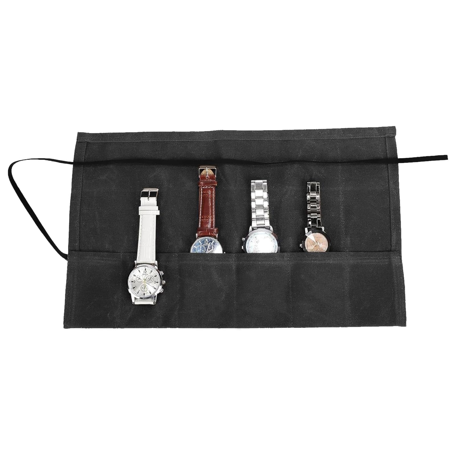 Travel Watch Roll Organizer with 6 Slots Handmade Watch Travel Case Roll-up Watch Organizer Storage Box Jewelry Roll Watch Travel Pouch Waxed Canvas Easy Carry On Watchlover Storage Gift for Men