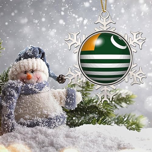 Vista 82 de Bandera de Kenia, adornos colgantes para árbol de Navidad, copo de nieve nacional, adorno de metal, recuerdo de Navidad, regalo de Kenia, decoración