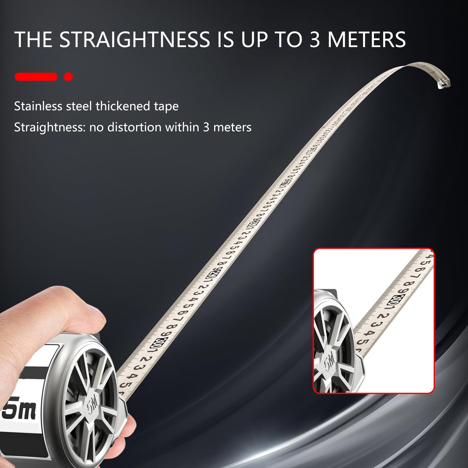 Nastro di misurazione cavo da 5 m con doppio e clip metro metro antiruggine righello metrico per industria domestica misura impermeabile portatile