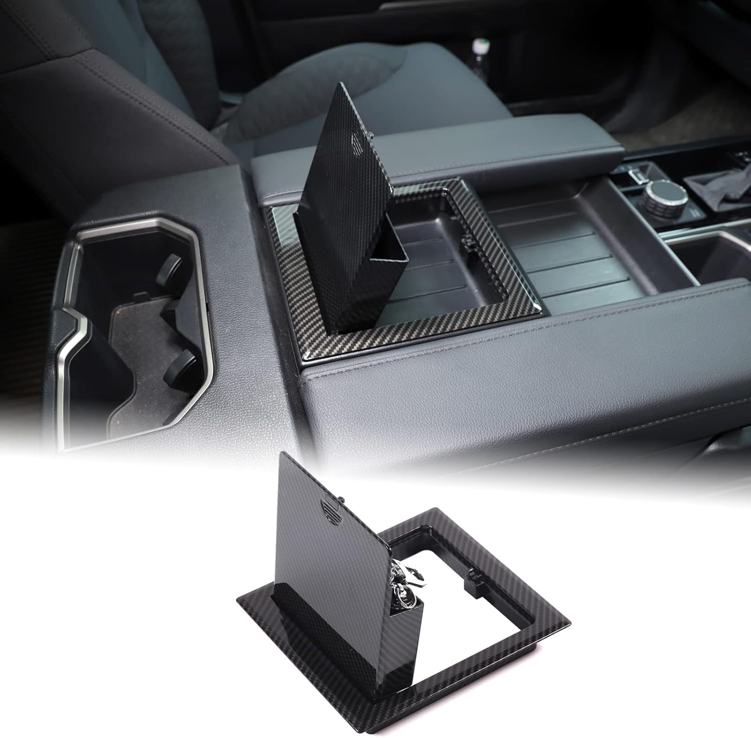 Car Armrest Hidden Storage Box Compatible with Toyota Tundra 2022-2025 2026, Auto Center Console Handrail Privacy Storage Organizer Tray Armrest Storage Box Container Insert Pallet Manager Accessories