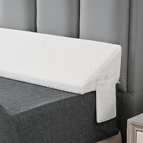 Almohada de cuña para cama individual para cabecero y colchón con relleno de hueco, almohadas esquineras largas con borde triangular de 10 x 6 x 76