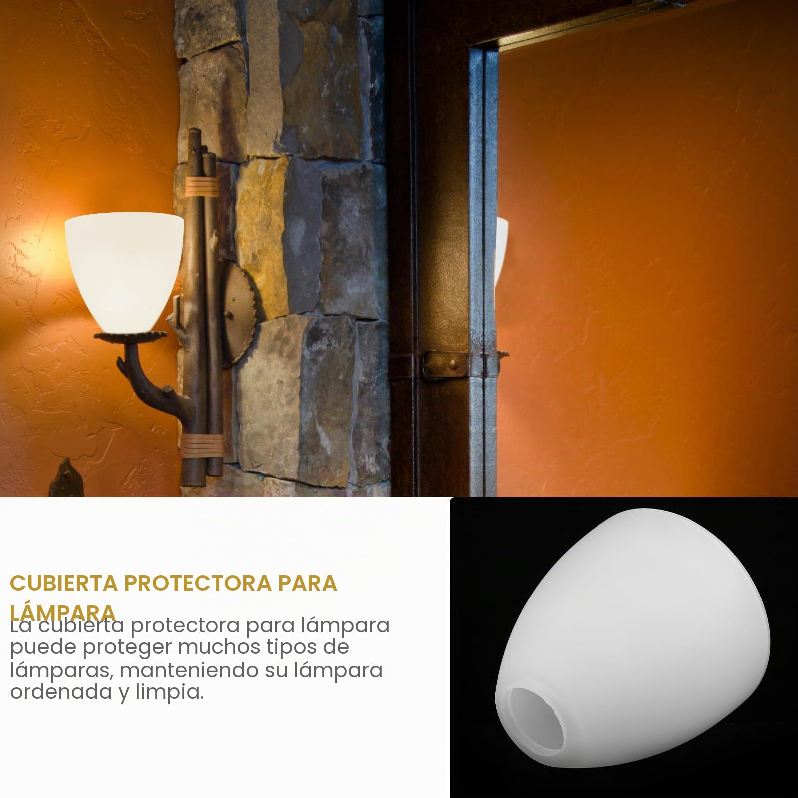 Baluue Pantalla de cristal para lámpara de techo de cristal de repuesto E27, mate para decoración del hogar o hotel, 14,5 x 13,5 cm