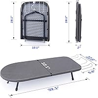 Vista 5 de Tabla de planchar de mesa con soporte para plancha, panel de malla metálica, tabla de planchar mini con cubierta resistente al calor, tabla