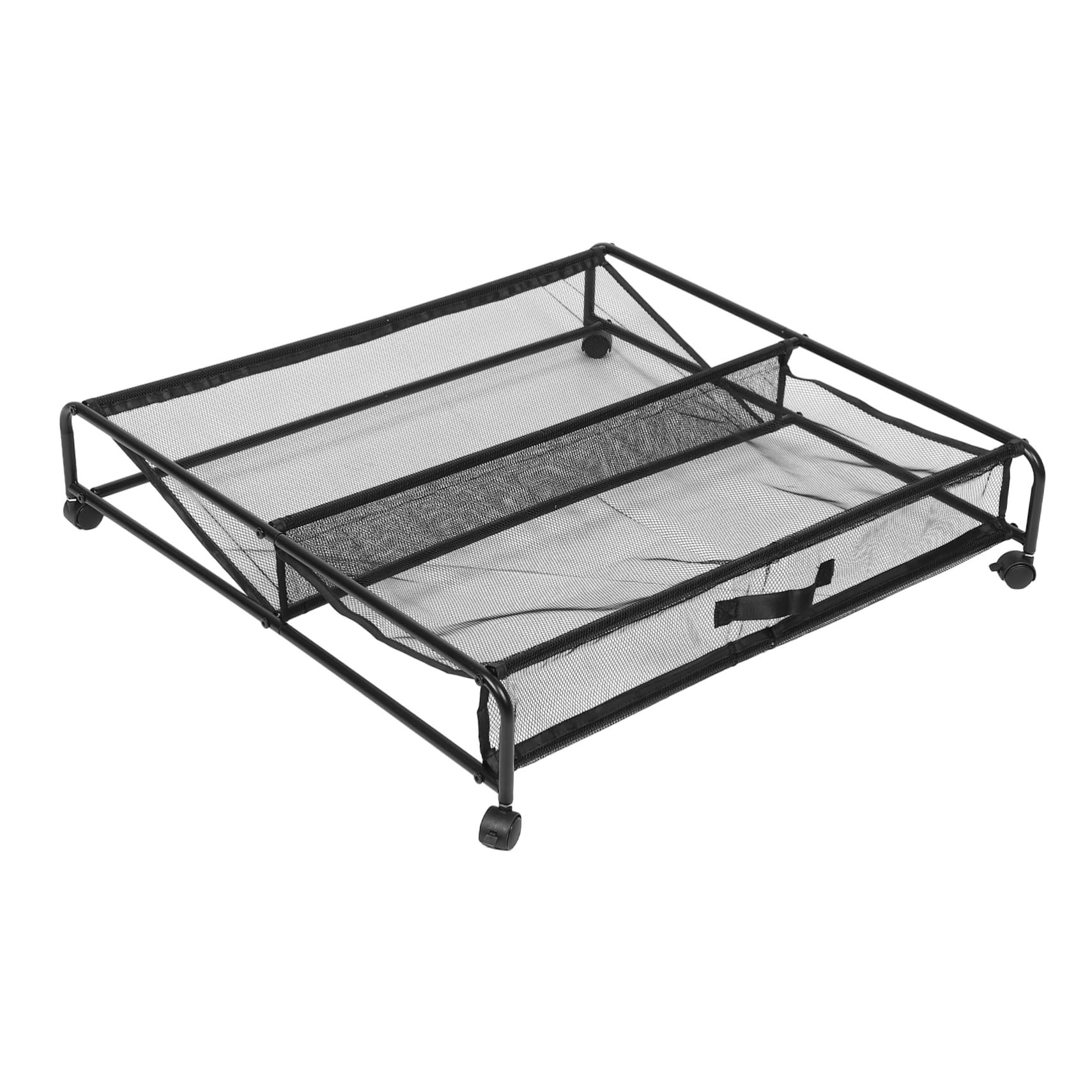 Mobestech Scarpiera Sotto Letto con Ruote, Organizzatore in Ferro Argento | Contenitore in Plastica Riutilizzabile, Supporta Peso Elevato, Movimento Agevole e Salvaspazio per Camera