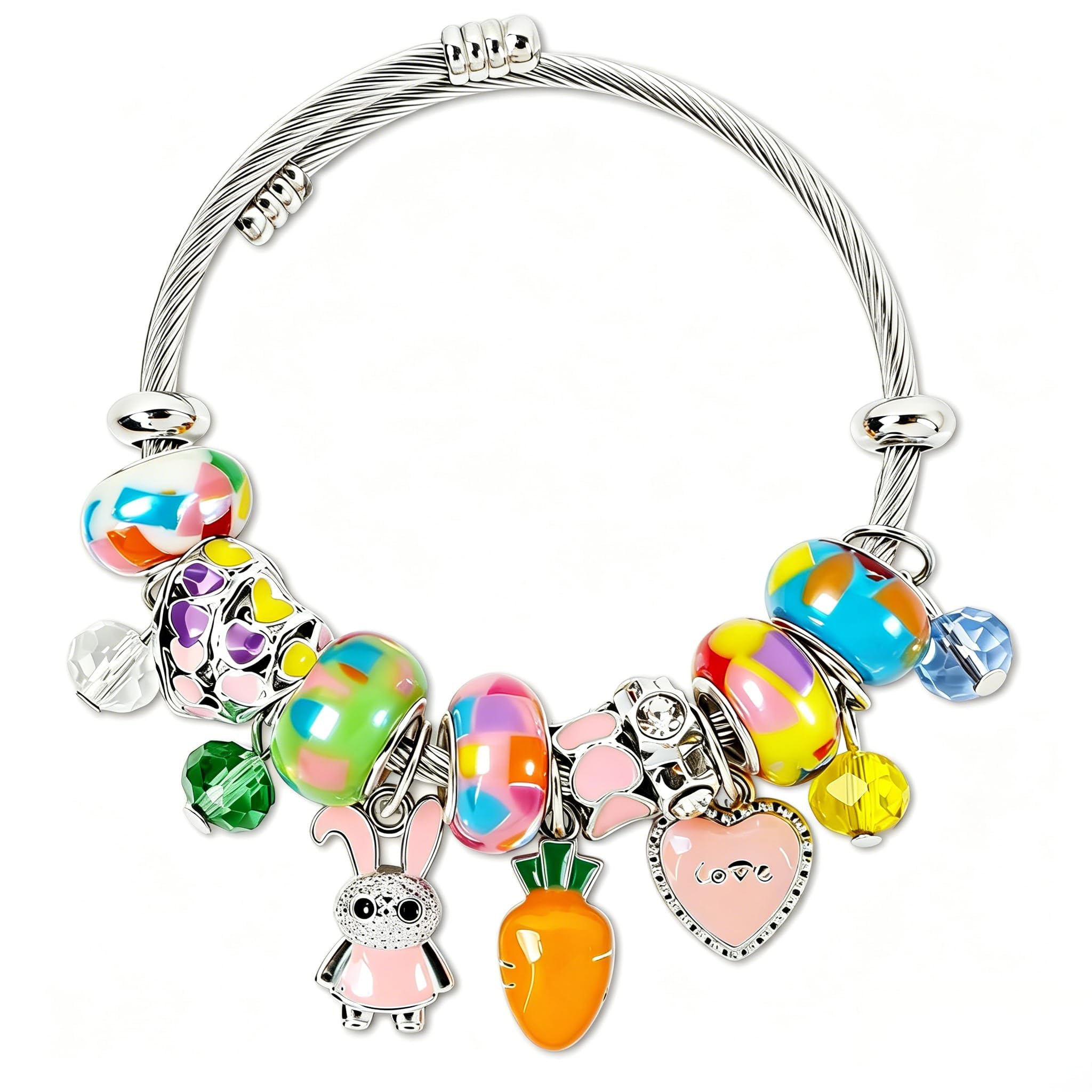 AULEEP Ostergeschenke Armband, Exquisites Buntes Kristallper