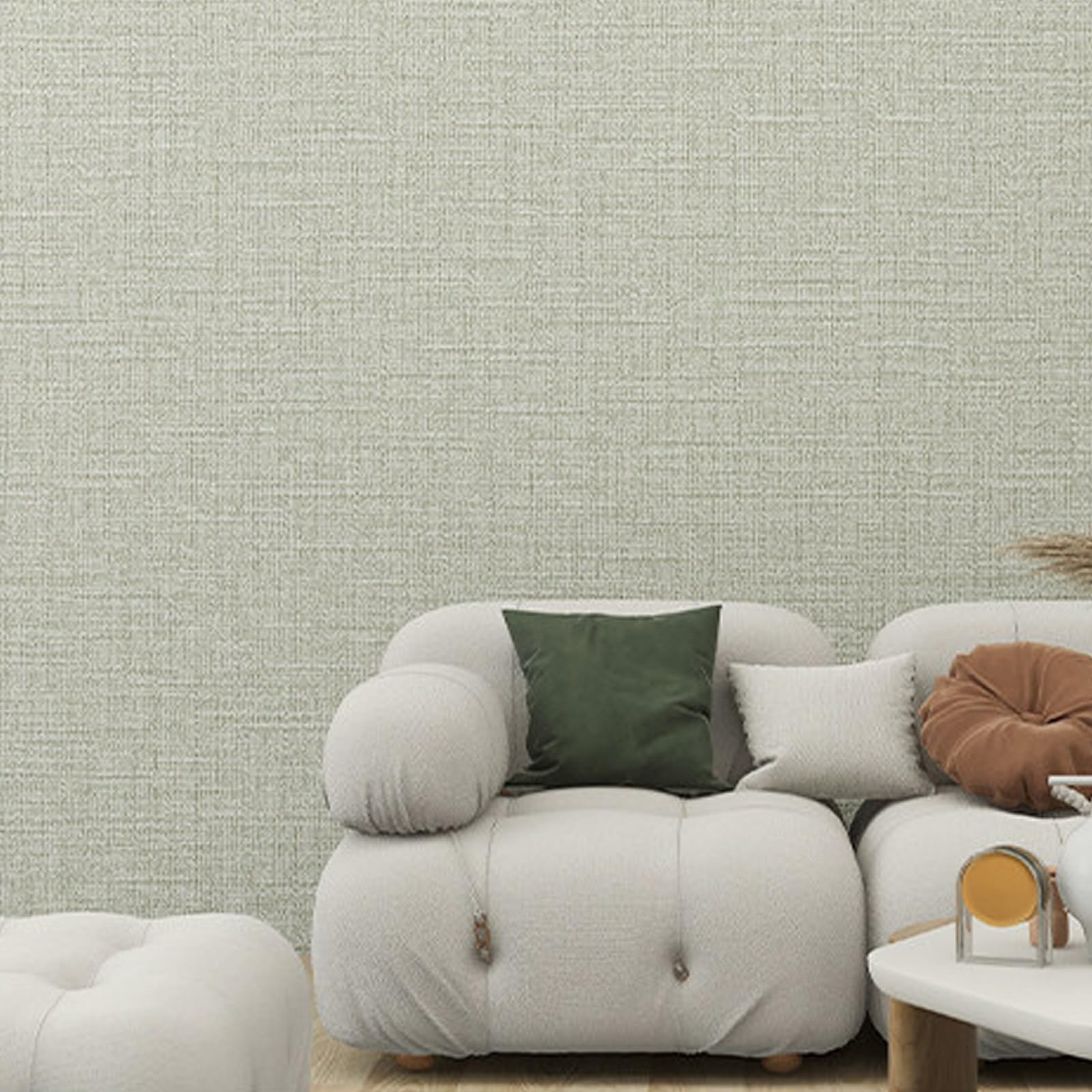 Papier peint isolant thermique contre mur froid et humidité mousse effet lin