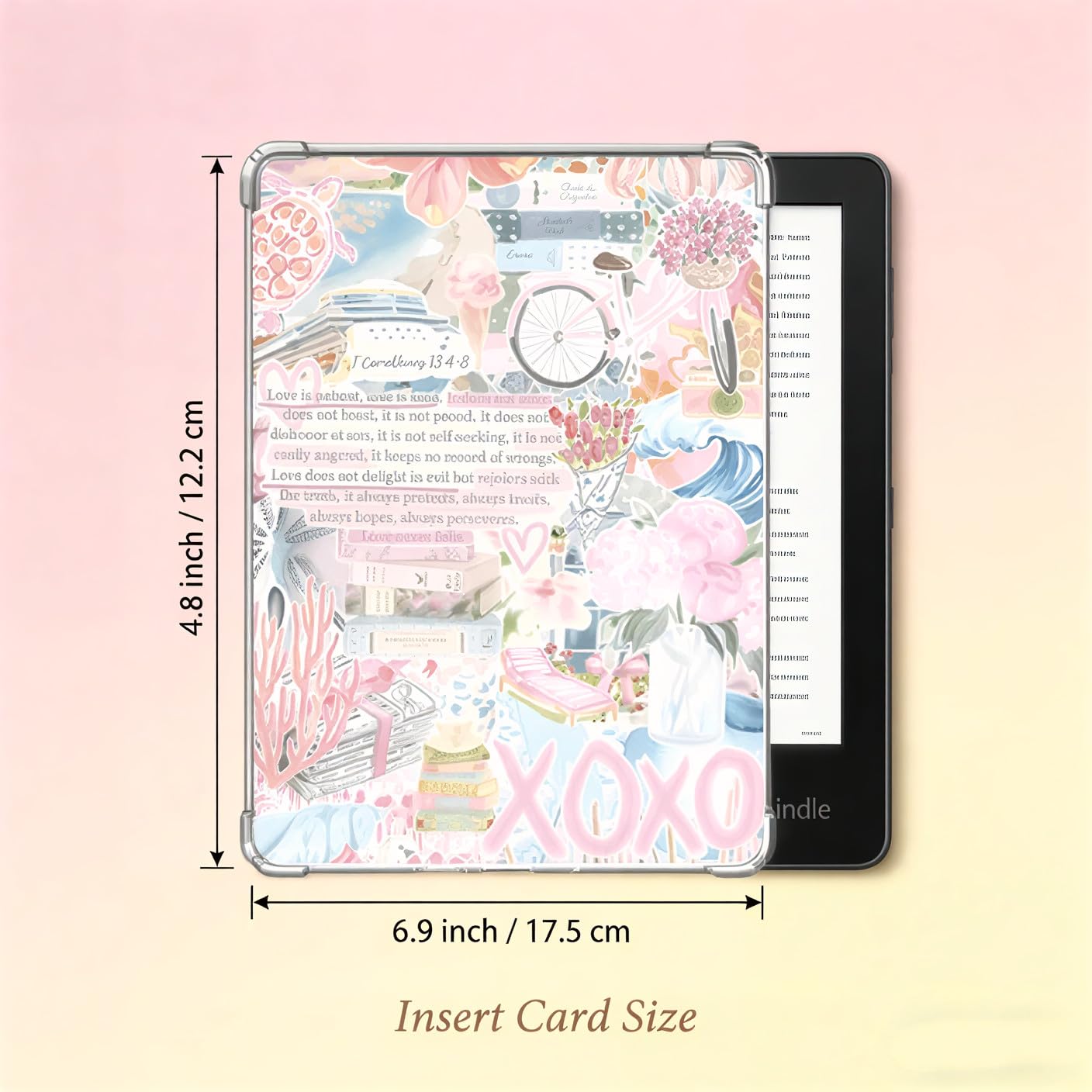 10Pcs Inserts For E-Reader Clear Case, Decorative E-Reader Insert Cards with Type C Dust Plug and Keychain, Compatible with Kindle Paper white 11th/12Th Colorsoft — view 2