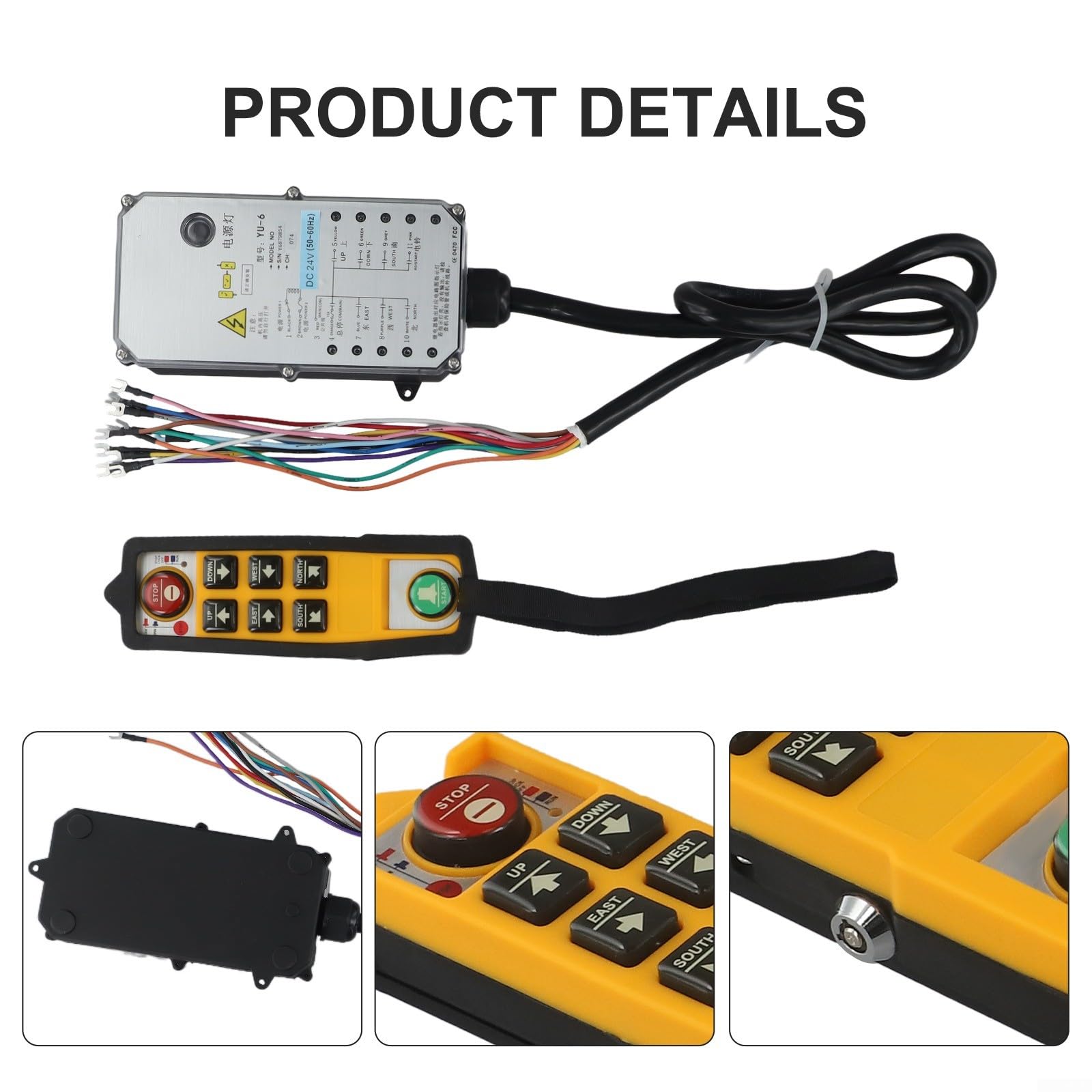 Mando a distancia industrial de 6 botones