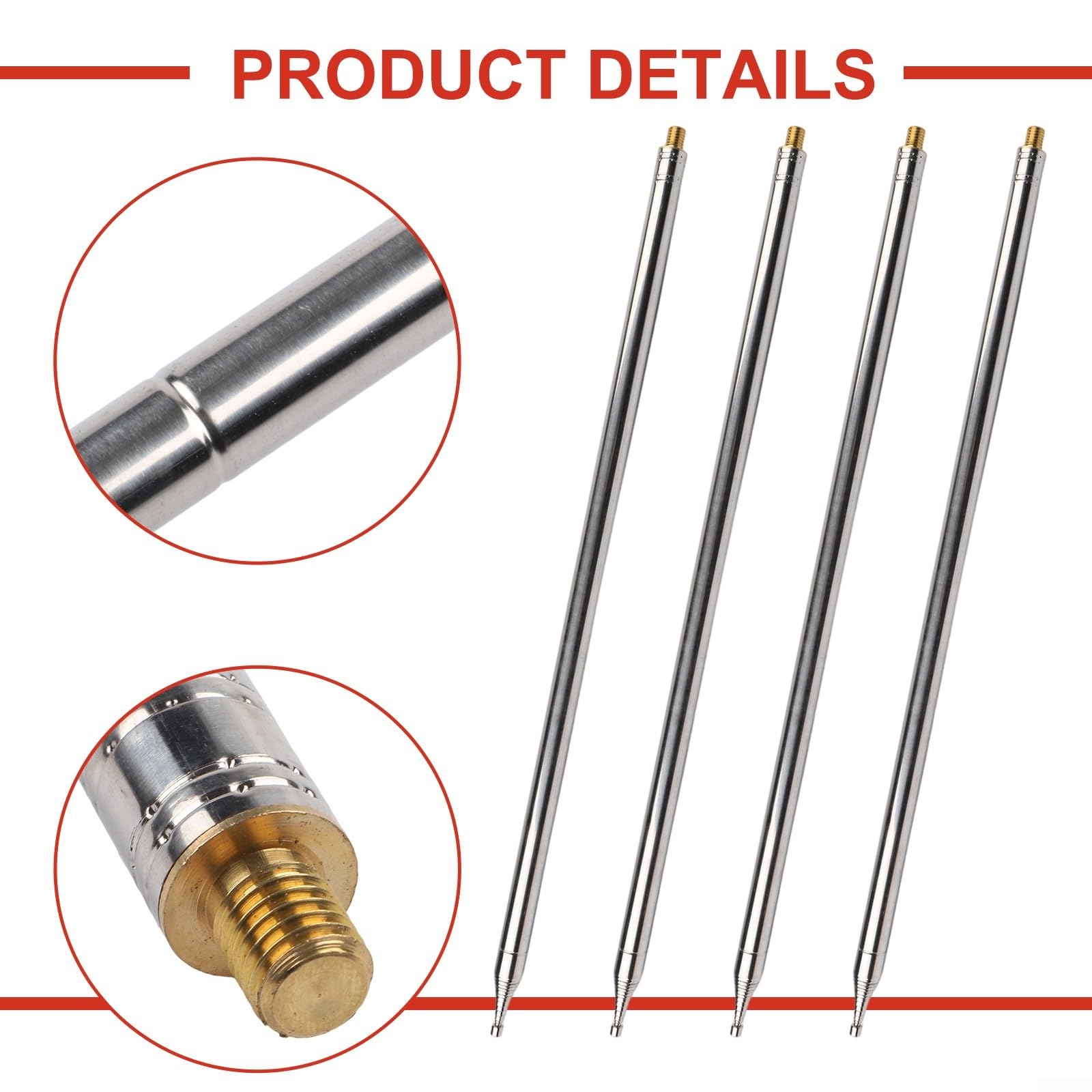 4 antenas telescópicas de 5,6 m de acero inoxidable para GP de onda corta