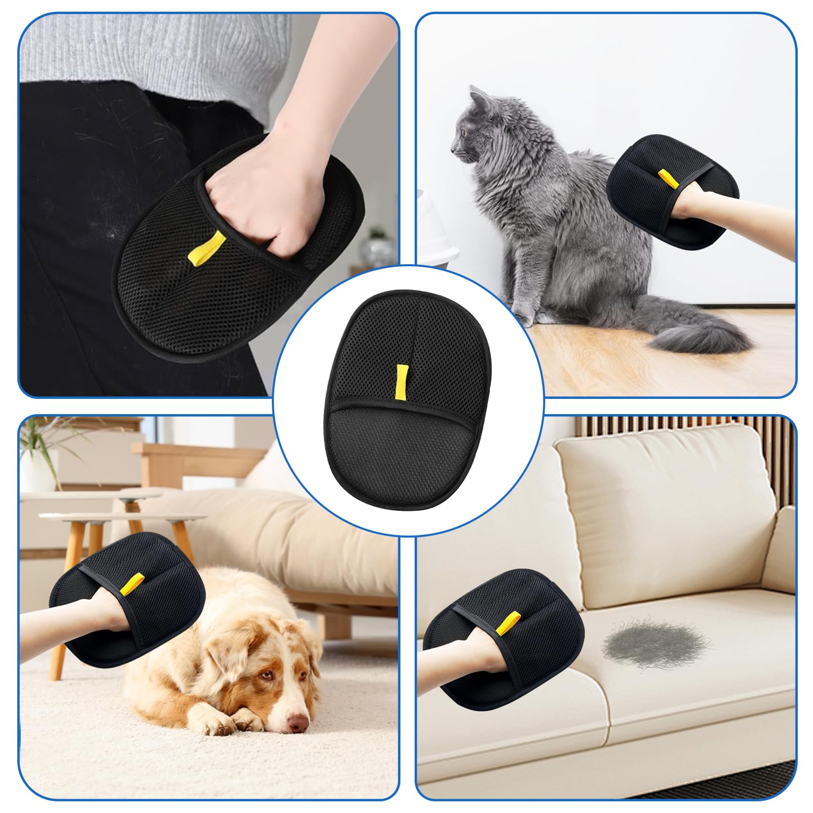 2 Pièces Gants d'épilation d'animaux, Gants d'épilation électrostatiques, Brosse Anti Poils Animaux, Gant pour enlever Les Poil de Chat, pour Le Nettoyage, L'épilation Et La Beauté