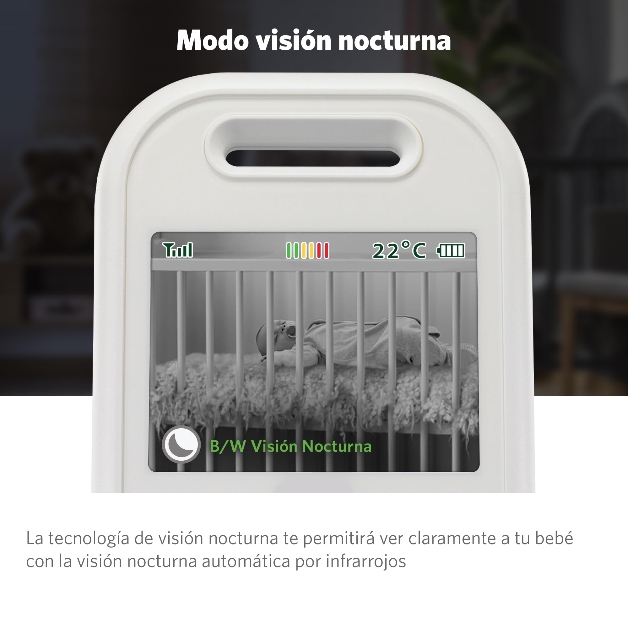 LeapFrog LF2423 Baby Monitor with Night Light Camera, 2600mAh Smart Baby Surveillance Camera with 2.8" IPS Screen, Night Vision, Temperature Monitoring, Two-Way Communication
