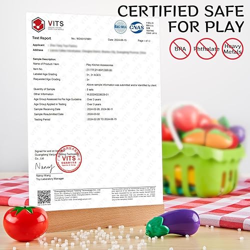 Miniatura 9 de Juego de 137 piezas de comida de juego de simulación para niños con dos cestas, juego de cocina para niños pequeños con comida de juguete cortable,