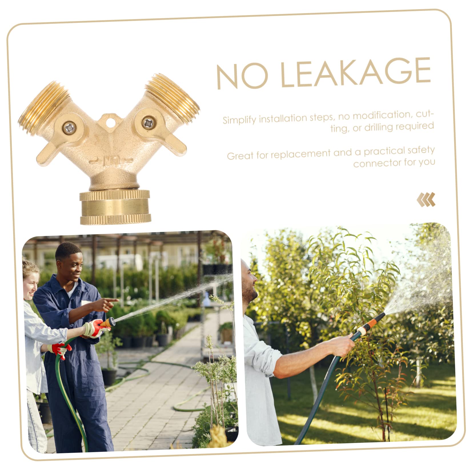 BESPORTBLE 2 Piezas Desviador De Jardín Diluvio Manguera Conectores Piscina Grifo Tubo Adaptador De Latón Conector Rápido De Latón Conexión De Agua Conector De Agua Caucho Golden