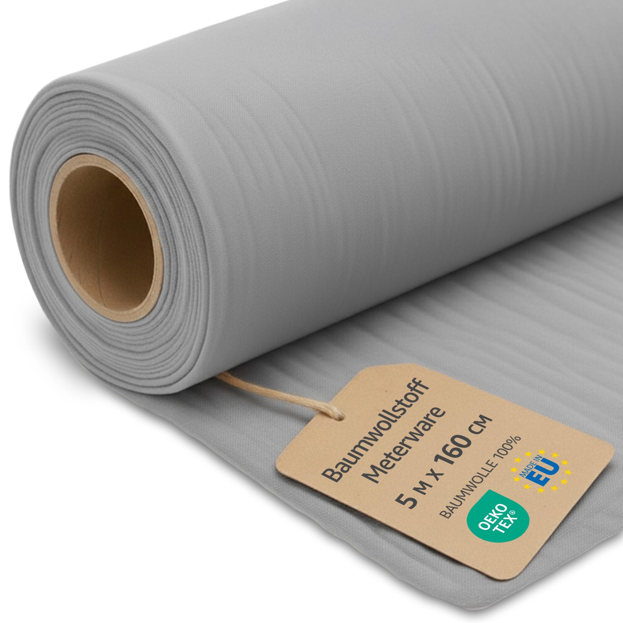 Tela algodon por metros 5M x 160 cm - Telas para costura patchwork decoracion y manualidades Ideal para ropa hogar disfraces y proyectos de costura creativa Oeko-Tex A Gris