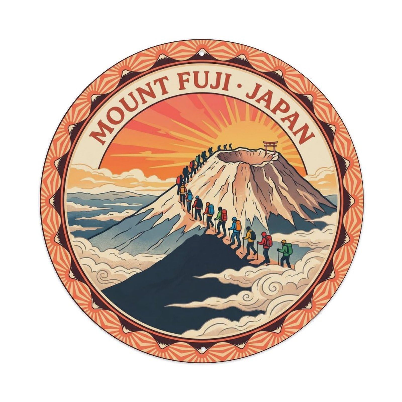 Fuji Lake Journey Highland Japan Nature Mountain Metal Tin Sign