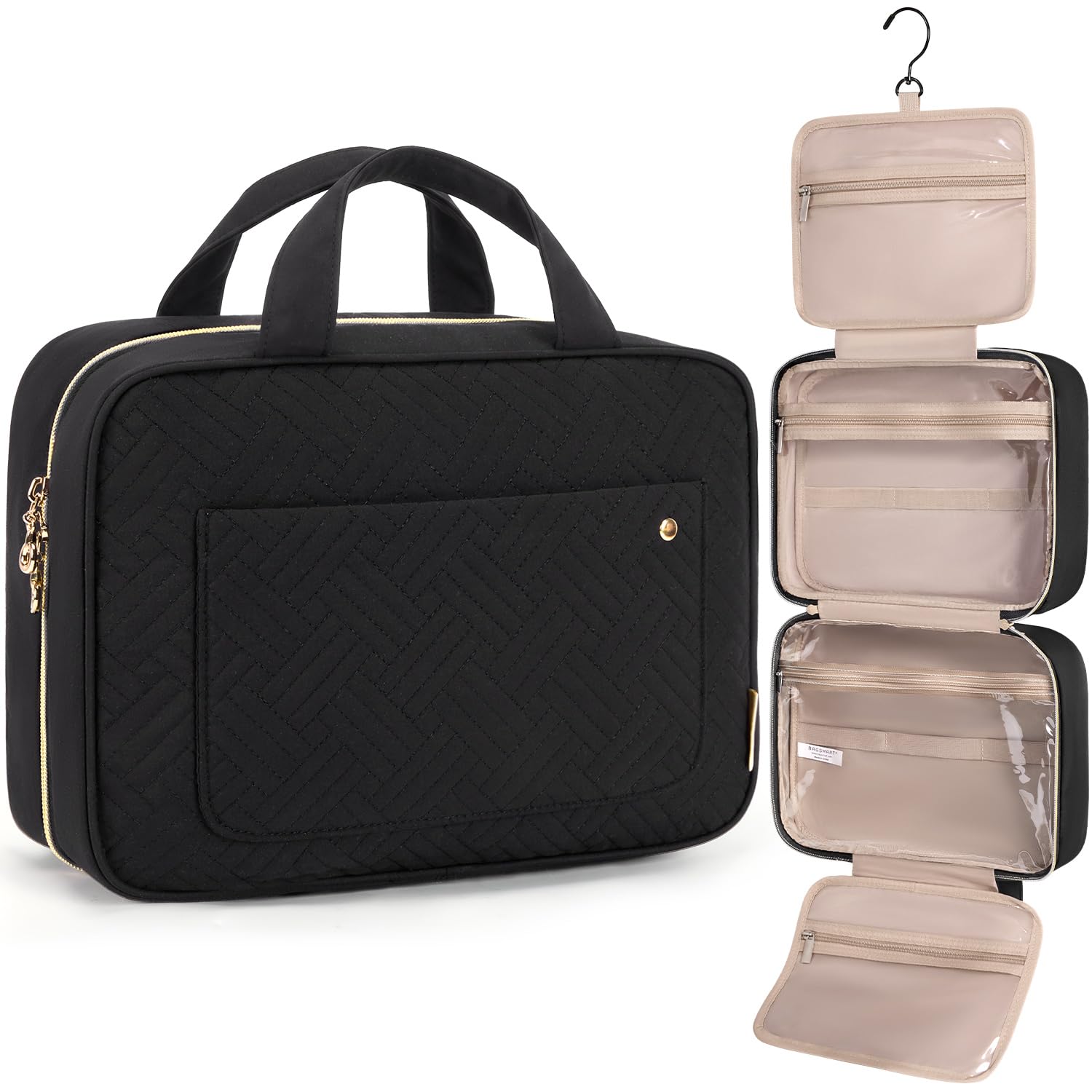 BAGSMART kulturtasche Damen, Kulturbeutel zum Aufhängen, wasserdicht