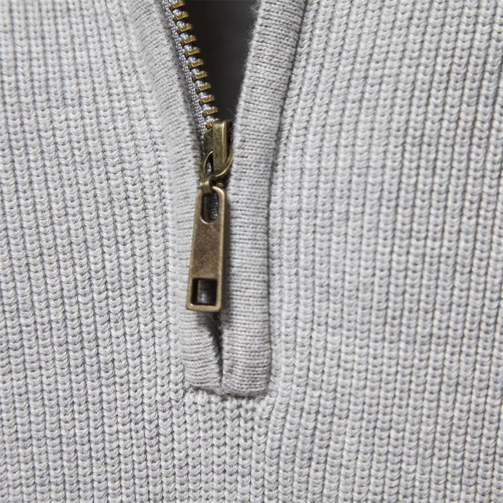 Autumn Cotton Zipper Cardigans for Men Casual Social Sweaters Collar Warm Winter Knitted Sweater