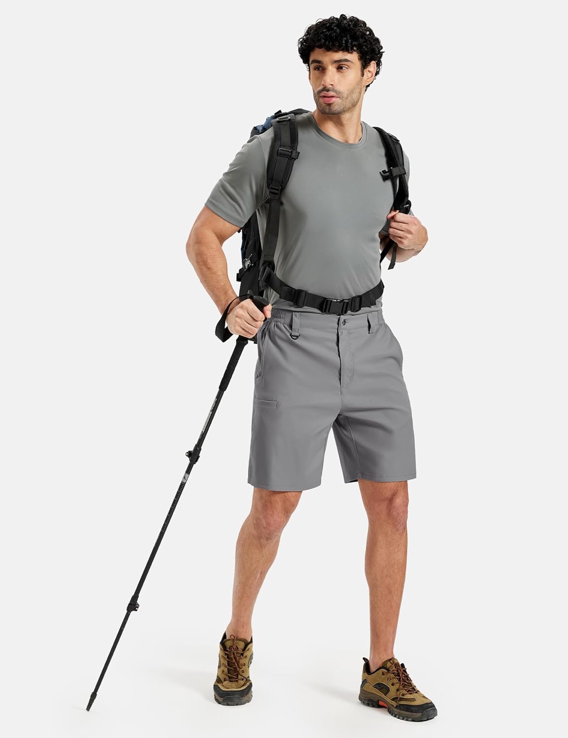 TACVASEN Men's Hiking Cargo Shorts Quick Dry Water-Resistant Lightweight Tactical Outdoor Work Shorts with 8 Pockets