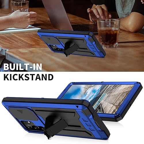 Miniatura 7 de Funda para Samsung S22 Ultra con protector de cámara de pantalla, Samsung S22 Ultra resistente de metal militar resistente a prueba de agua con