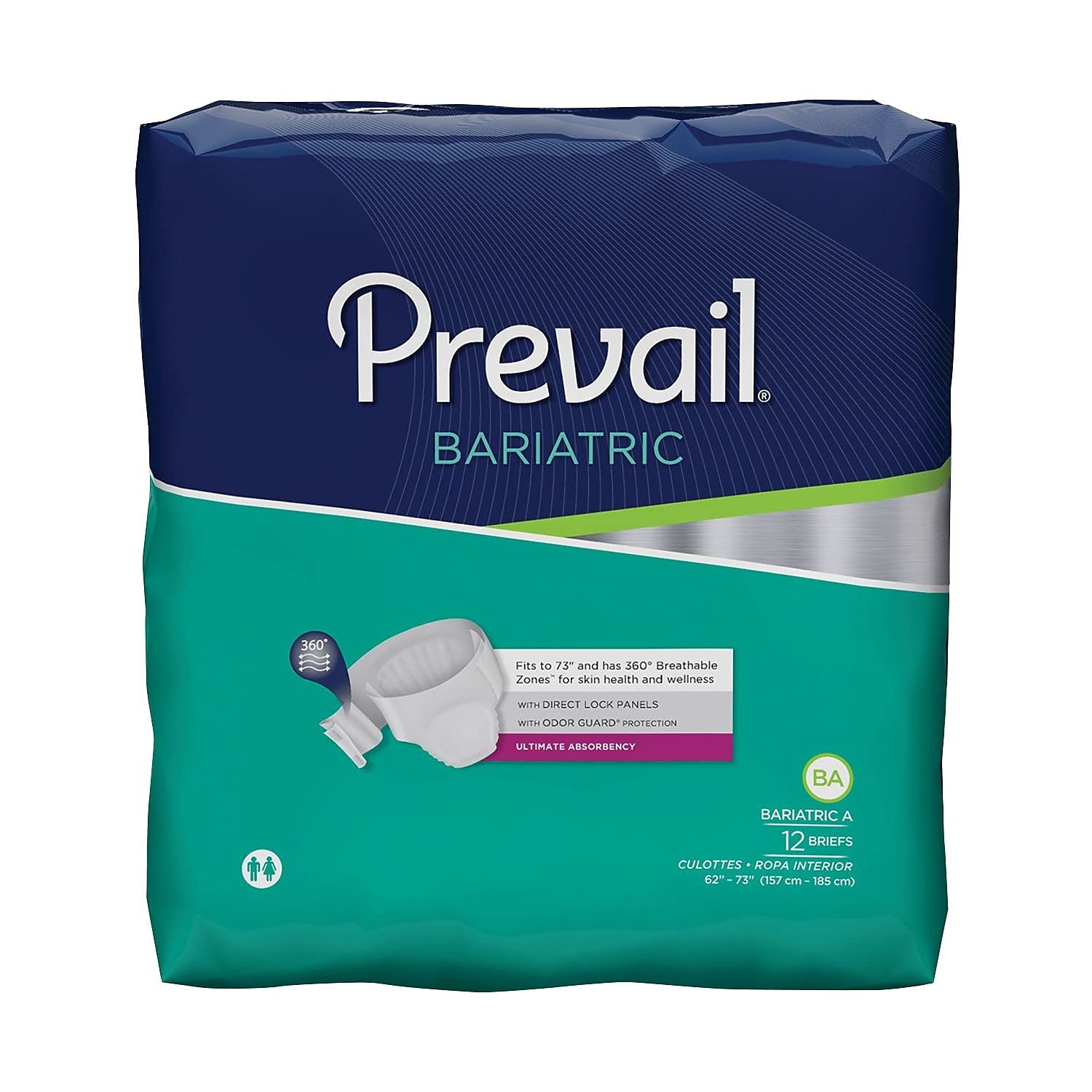Prevail Specialty Brief, Bariatric A, 2X-Large, Heavy Absorbency, PV-017 - Case of 48