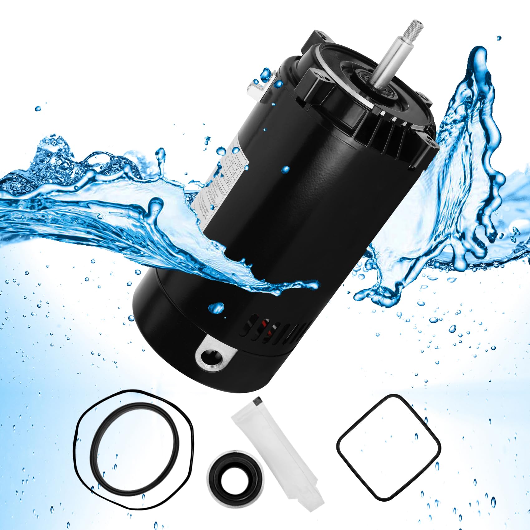 UST1152 Swimming Pool Pump Motor,115/230V Round Flange Pool Pump Motor,1.5 HP Pool Pump Replacement Motor,56J Frame Pool Pump Motor with Seal Kit,Compatible with hay-Ward and Pen-tair Pumps