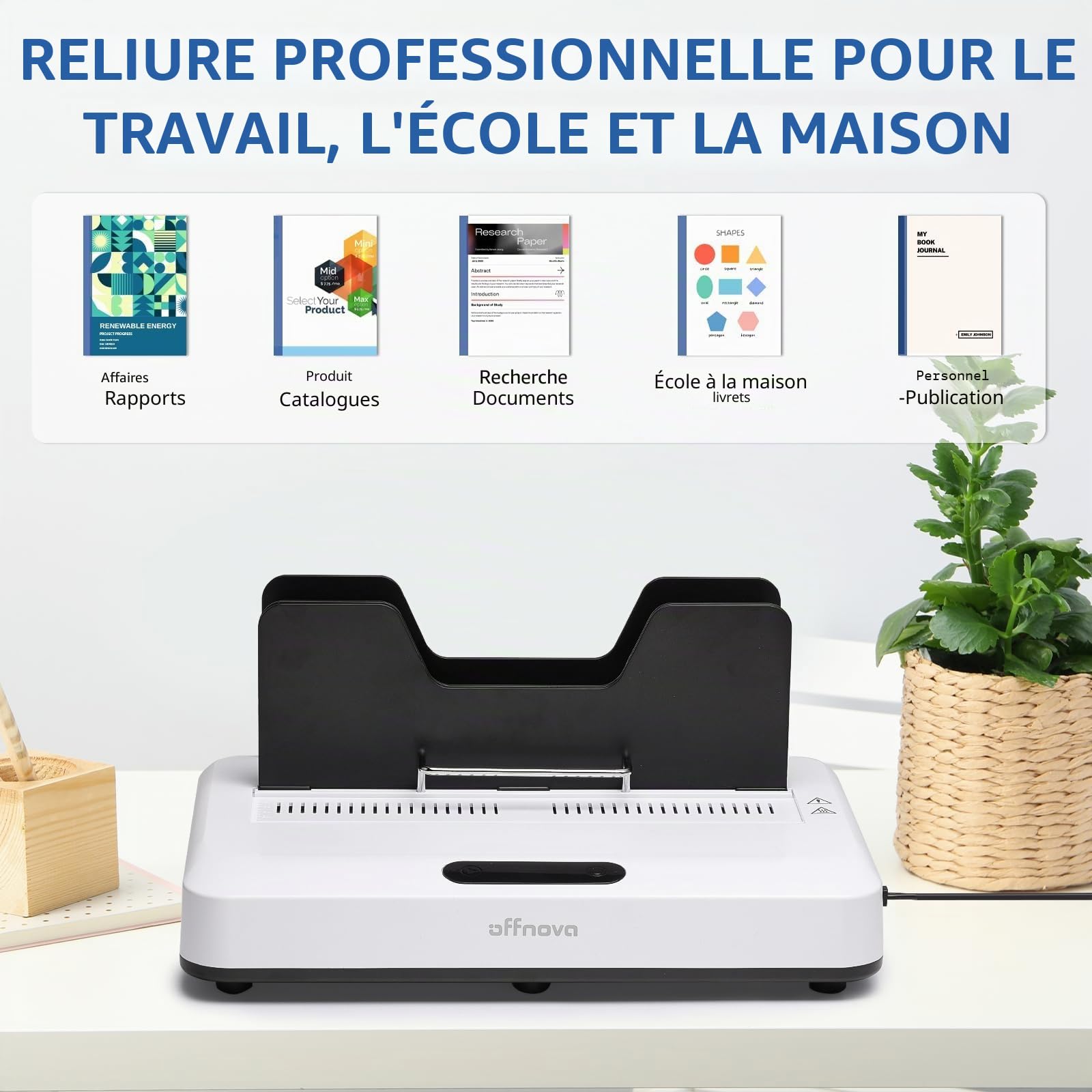 Machine à reliure thermique OFFNOVA 500 feuilles A3/A4/A5 compatible bureau école
