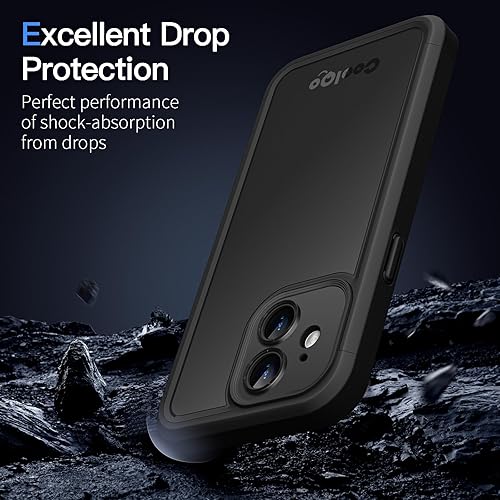 Miniatura 5 de COOLQO Funda magnética para iPhone 12, doble capa mate resistente a los arañazos, color negro