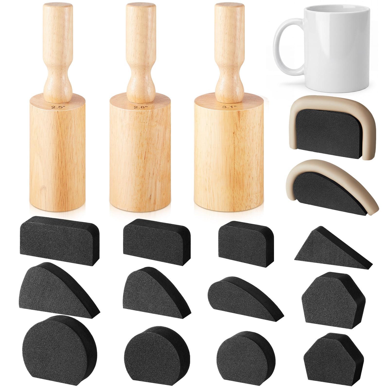 Amazon.com: Juexica 3 Pcs Cup Pottery Molds 2.5'', 2.8'', 3.1