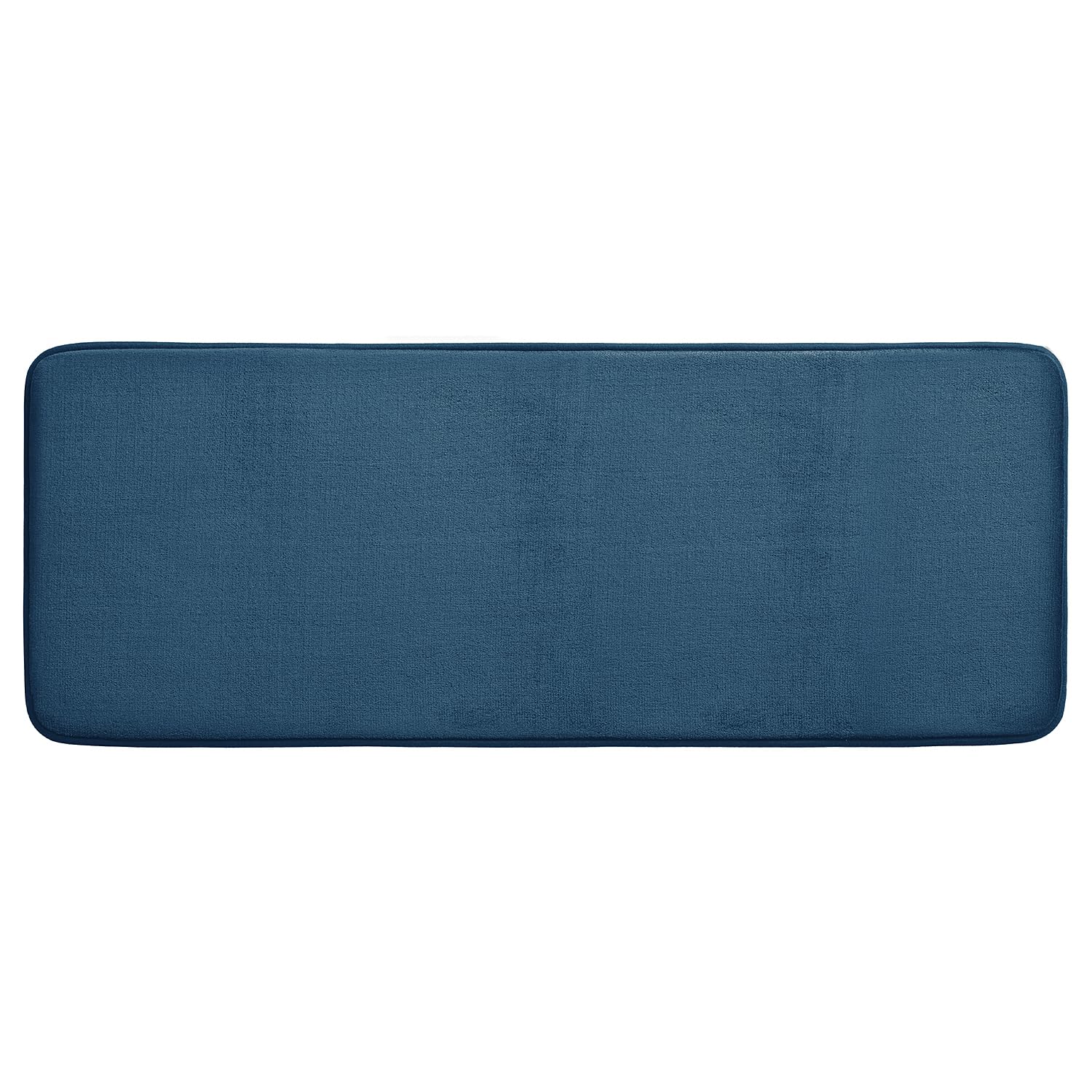 MIULEE Bath Mats Non Slip Memory Foam Bathroom Mat Bath Rug Shower Mat Coral Fleece Softness Highly Absorbent Washable Bathroom Rug Bath Mats for Bathroom Kitchen Entrance 45x120 cm Navy Blue