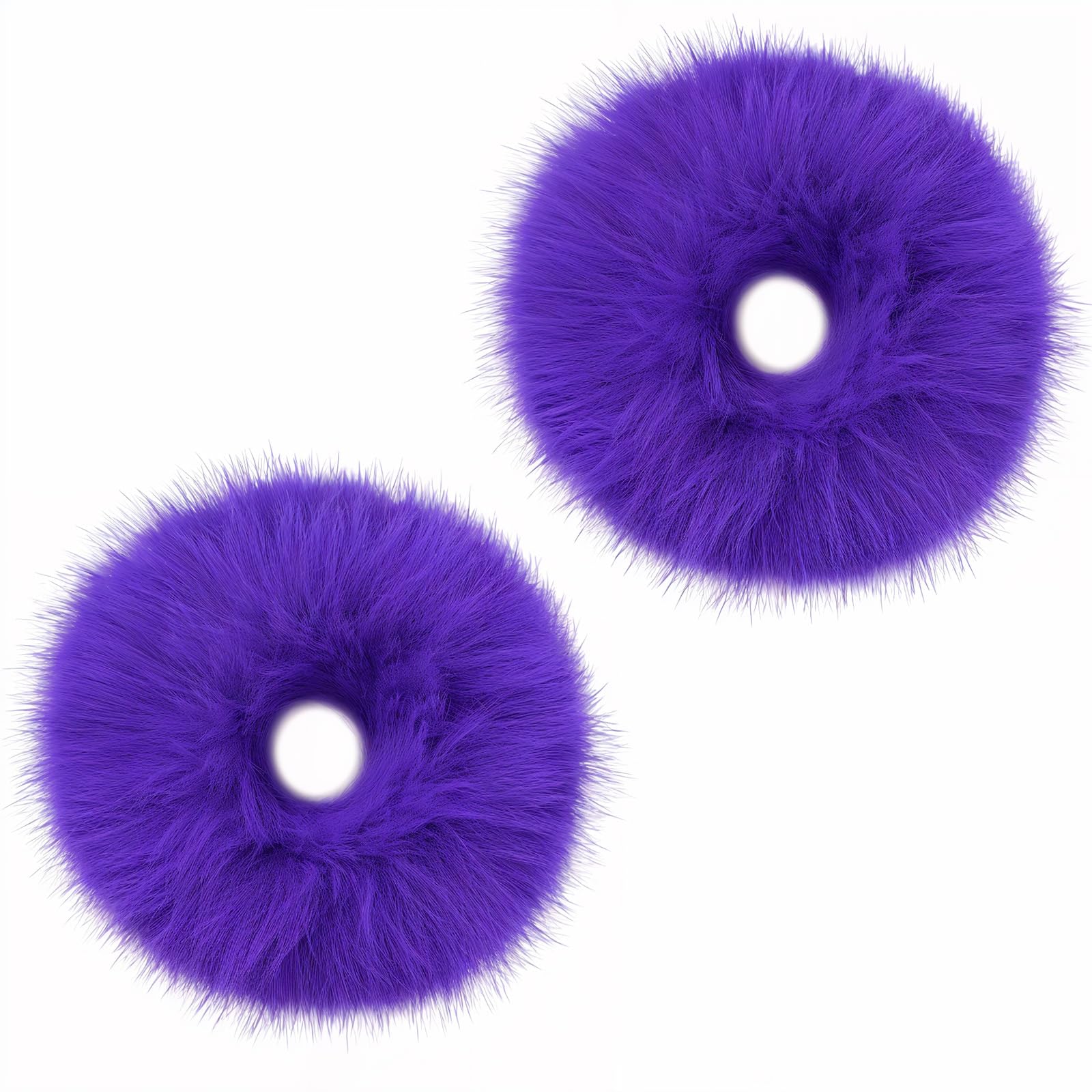 2 Pièces Chouchou Violet Foncé Bandeau Pompon Peluche Boudin Cheveux Bulle Elastique Bébé Bandeau Queue de Cheval Buns Chignon Accessoires Coiffure Cheveux Femme
