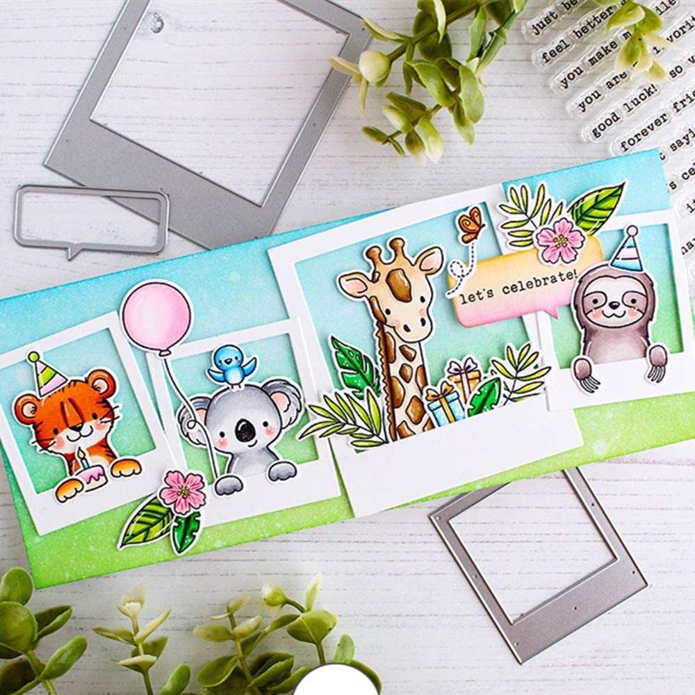 Animal Family Clear Stamp and Dies for Scrapbooking Card Album Making Stencil Metal Die Cut Dies and Stamps Sets
