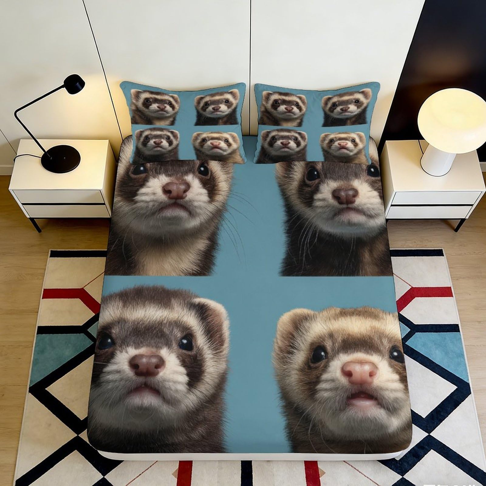 3D Printed Urban Racing Theme Fitted Sheet Microfiber Deep Pocket Non-Slip Bedroom Urban Style Mattress Fitted Cover 160x200x25cm