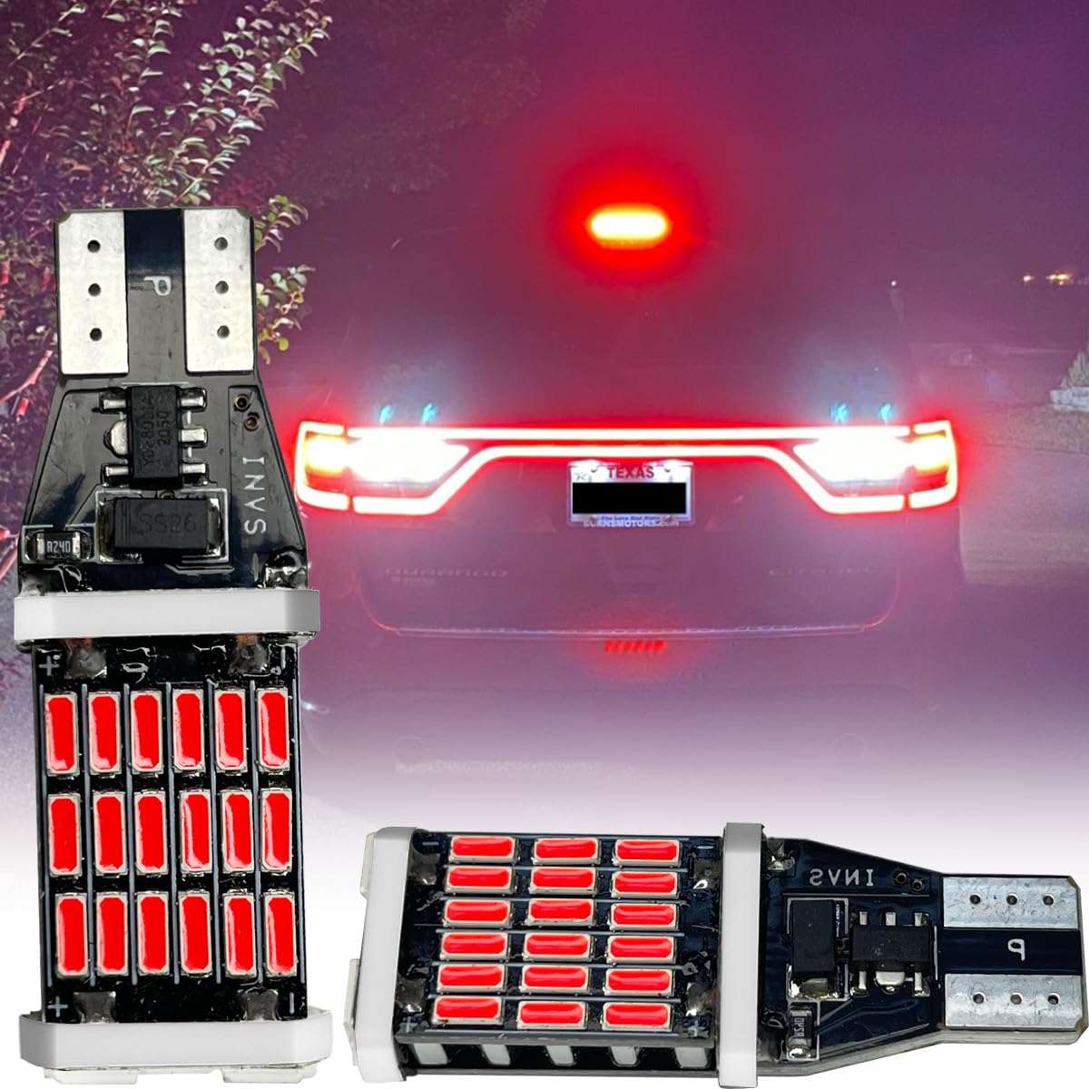 LASFIT T15 921 LED Combo: Trunk/Cargo Light & 3rd Brake Light Conversion Kit For Chevy Silverado 1500/2500/3500