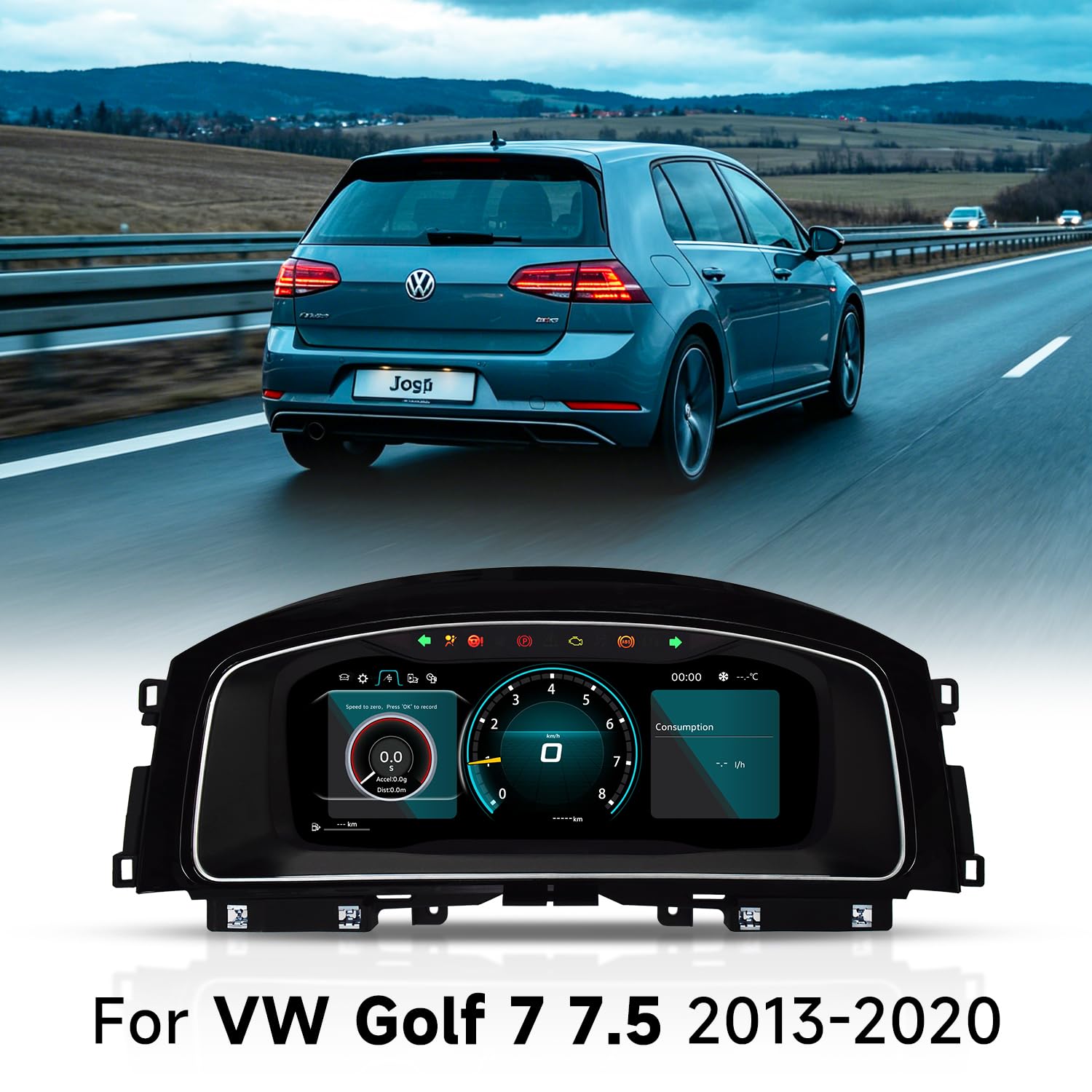 Quadro strumenti LCD 12,3 pollici compatibile con VW Golf 7 MK7 2013-2020. Pannello cockpit con HDMI e radio integrata.