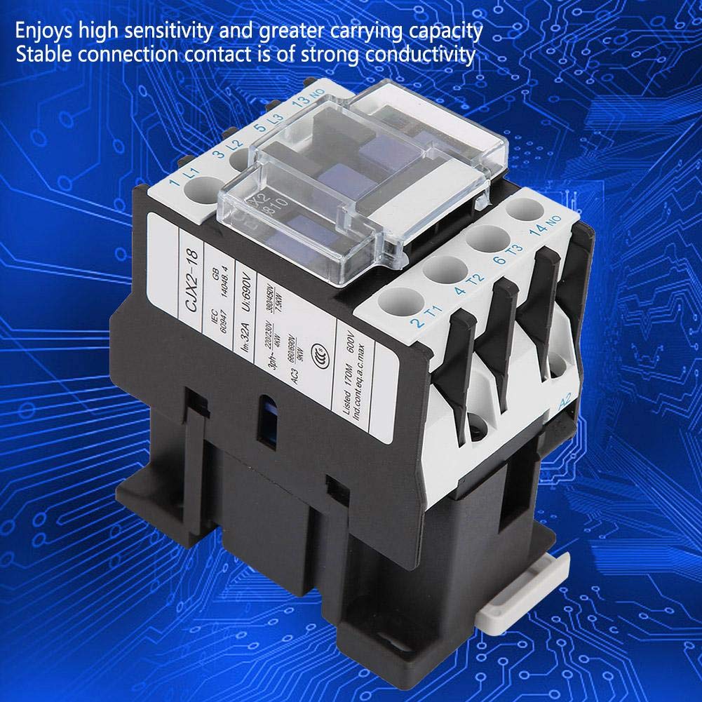 Contacteur Industriel CJX2-1810 220V 18A - Contacteur électrique AC, Bobine 220V, Pour Commande De Charge, Installations énergétiques