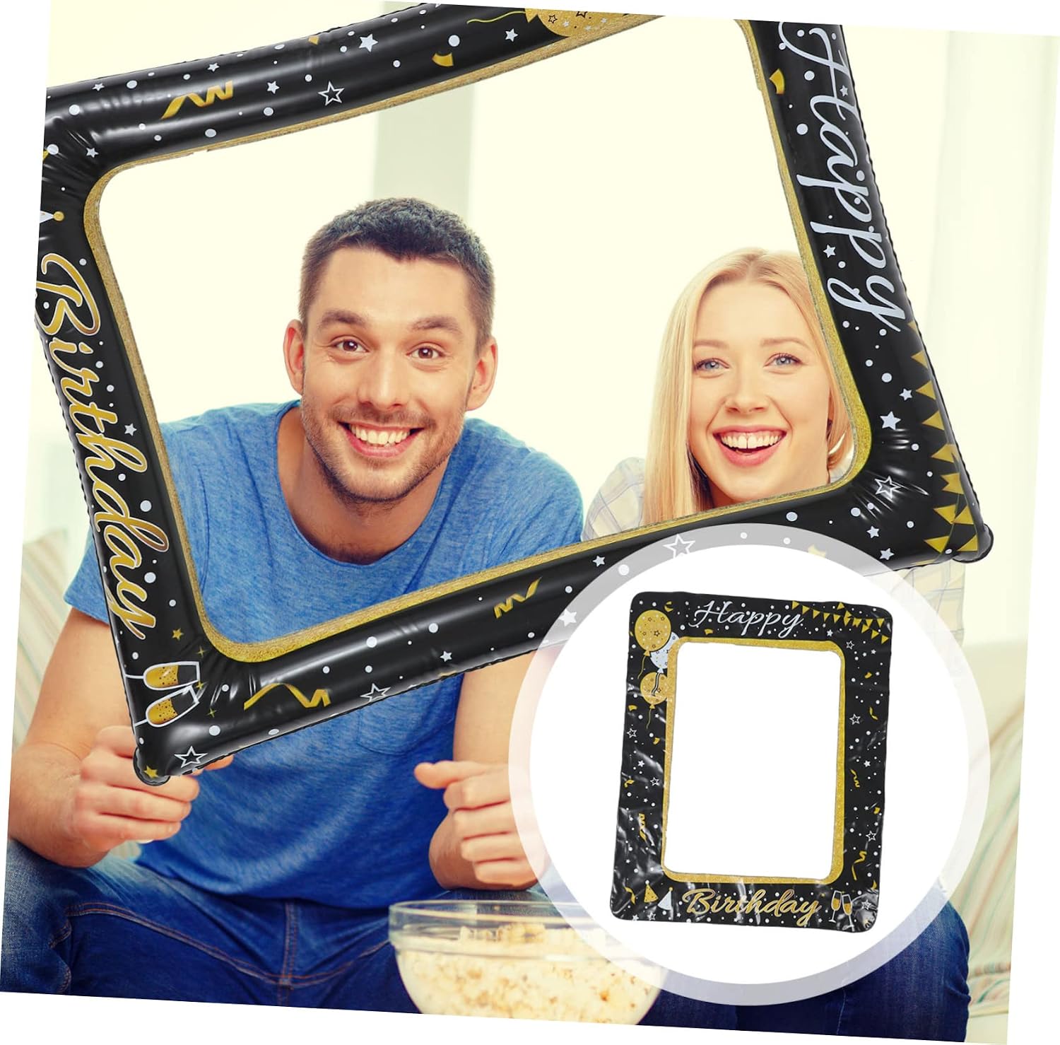 Inflatable Birthday Photo Booth Frame Fun Selfie Prop with Vibrant Colors for Party Decorations Lightweight Design for Birthday and Theme Parties