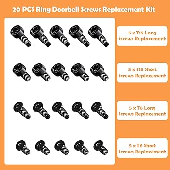 Ring doorbell screw types T6 T15 comparison chart