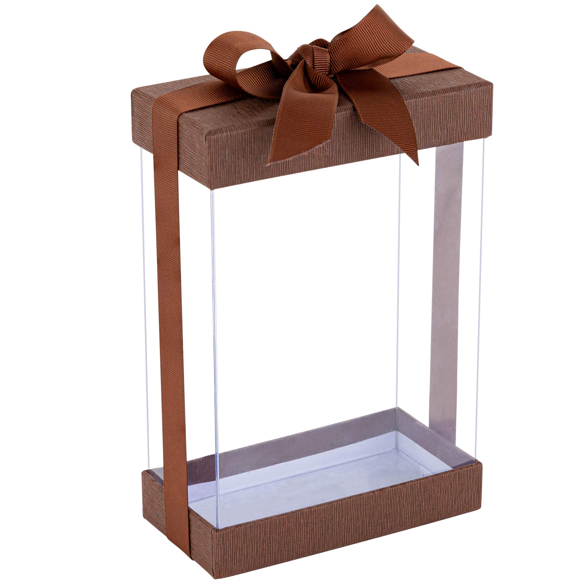 Clear Bakery Boxes - 6 Pack with Ribbon -1