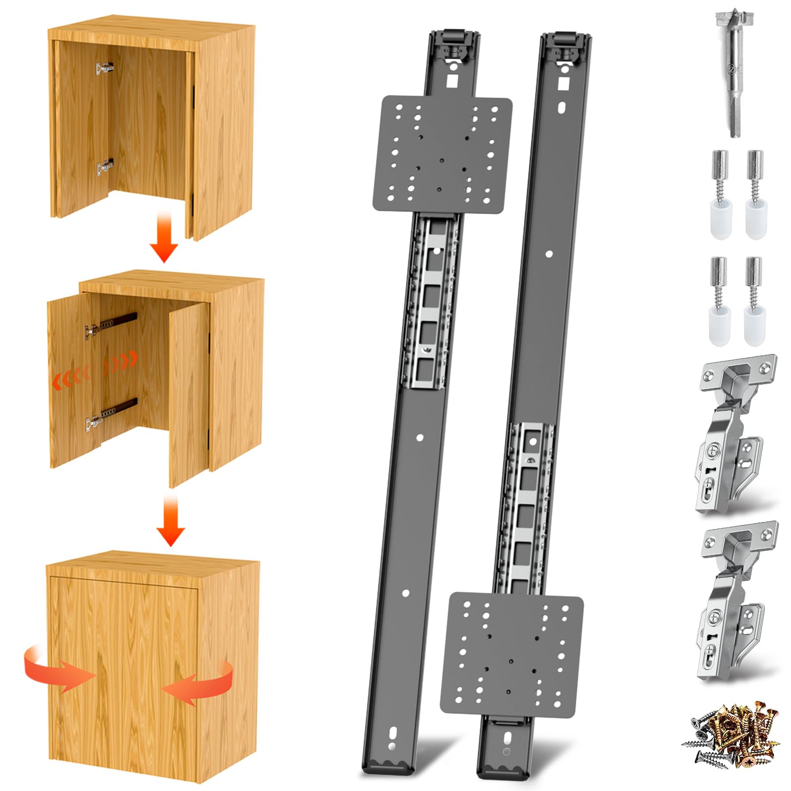 Pocket Door Slide Kit, Cabinet Door Hardware for Insert Doors