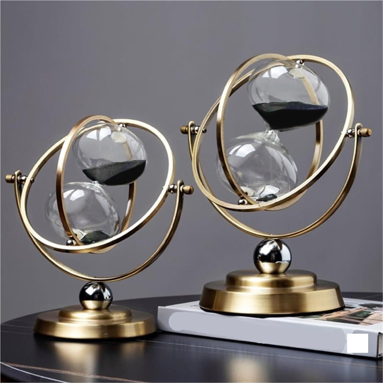 Reloj de Arena Grande Metal, 60 Minutos, rotación 720 Grados, Ideal for escritorios Oficina y hogar para Cocina, Estudio