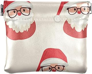 Santa Clause Modern Women Leather Coin Purse Cute Pocket Purse Makeup Bag for Women Girls