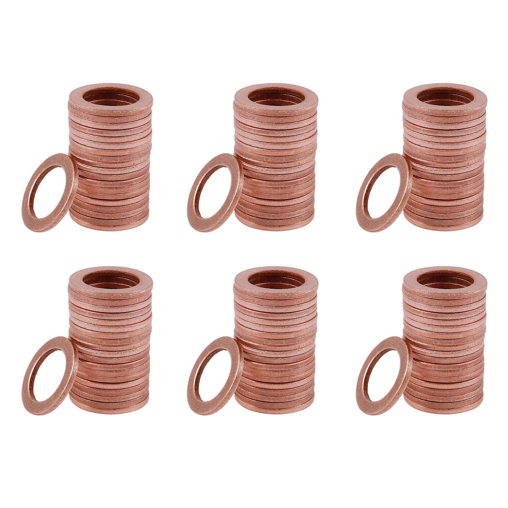 Jnchdghwa Copper Tone 120Pcs 12Mm X 18Mm X 1.5Mm Copper Flat Washer Ring Sealing Fitting