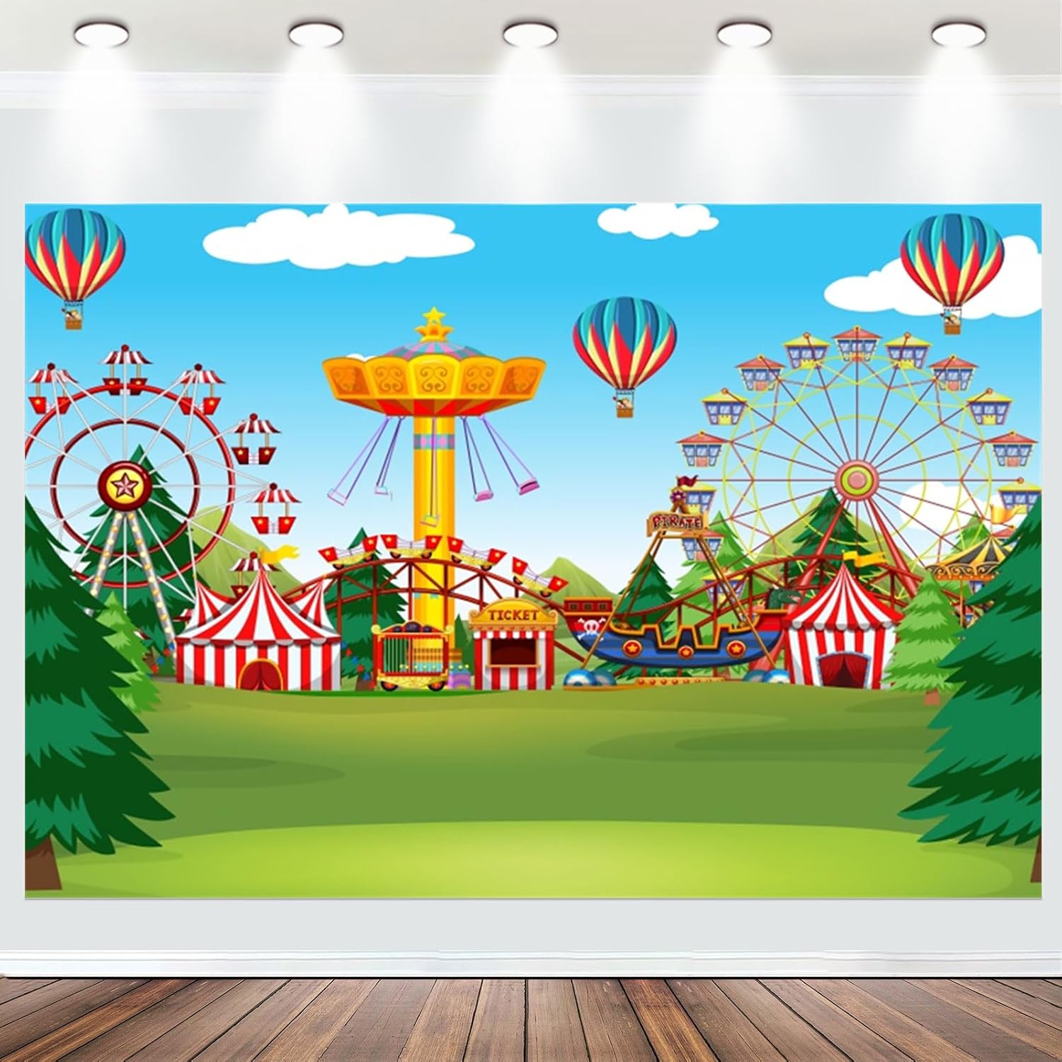 Funhouse Backdrop Amazon.com: Fabric 8x6ft Fairground Backdrop Cartoon Circus Tent Hot ...