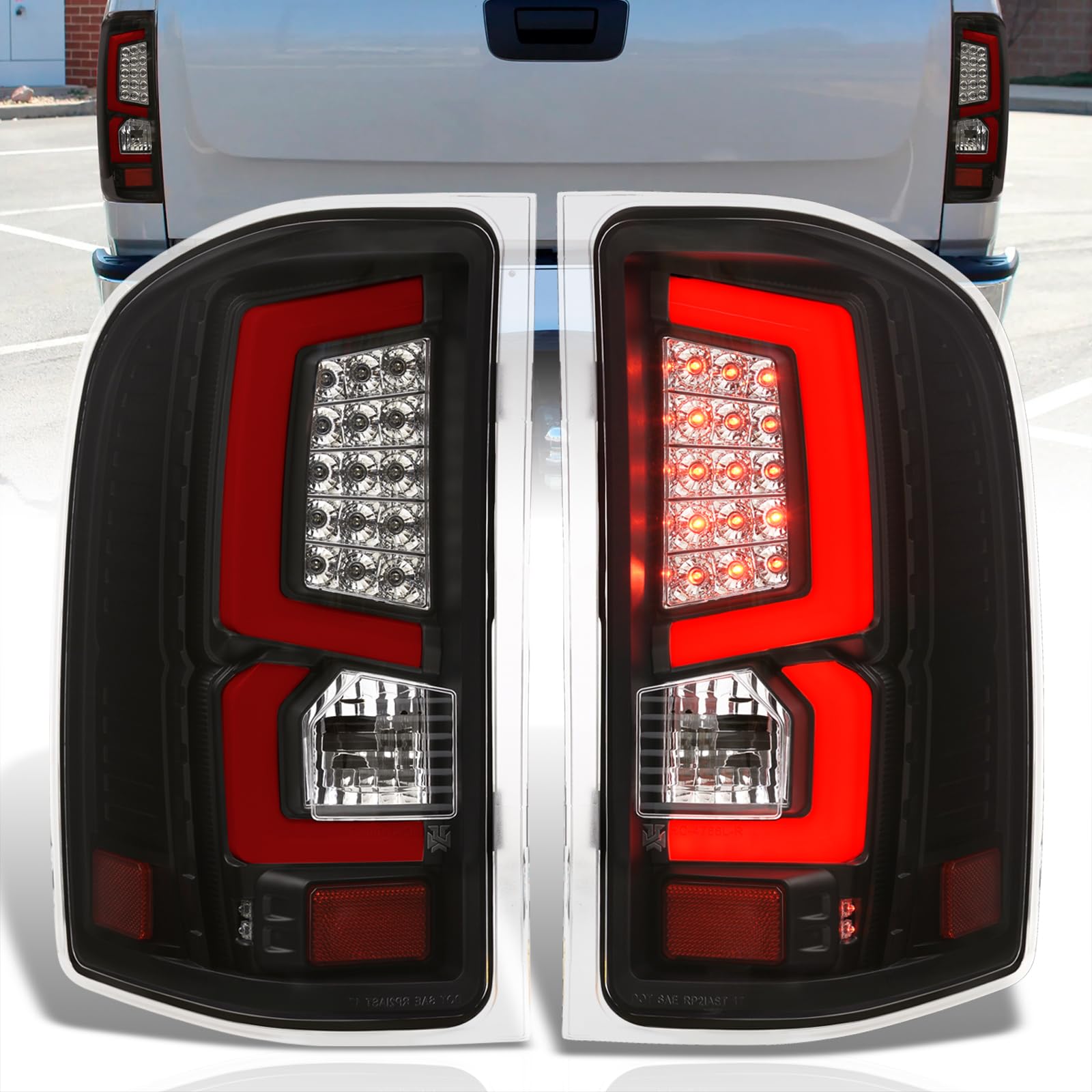 AJP Distributors LED DRL Bar Tail Light for 2007-2013 Chevy Silverado
