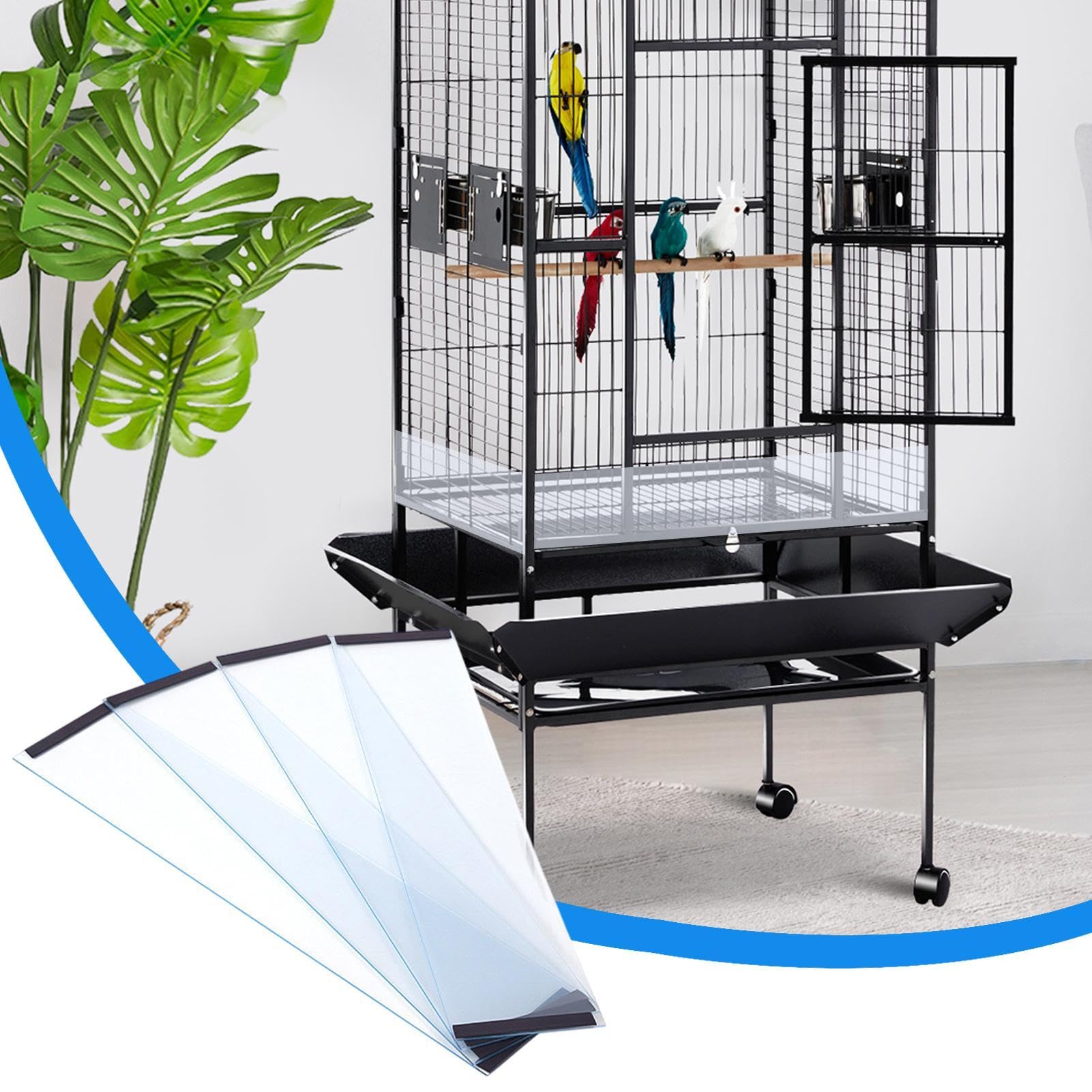 Deflector de jaula para pájaros – Protección contra derrames y jaulas para pájaros | Escudo de jaula fácil de instalar para reducir el daño, perfecto para las aves