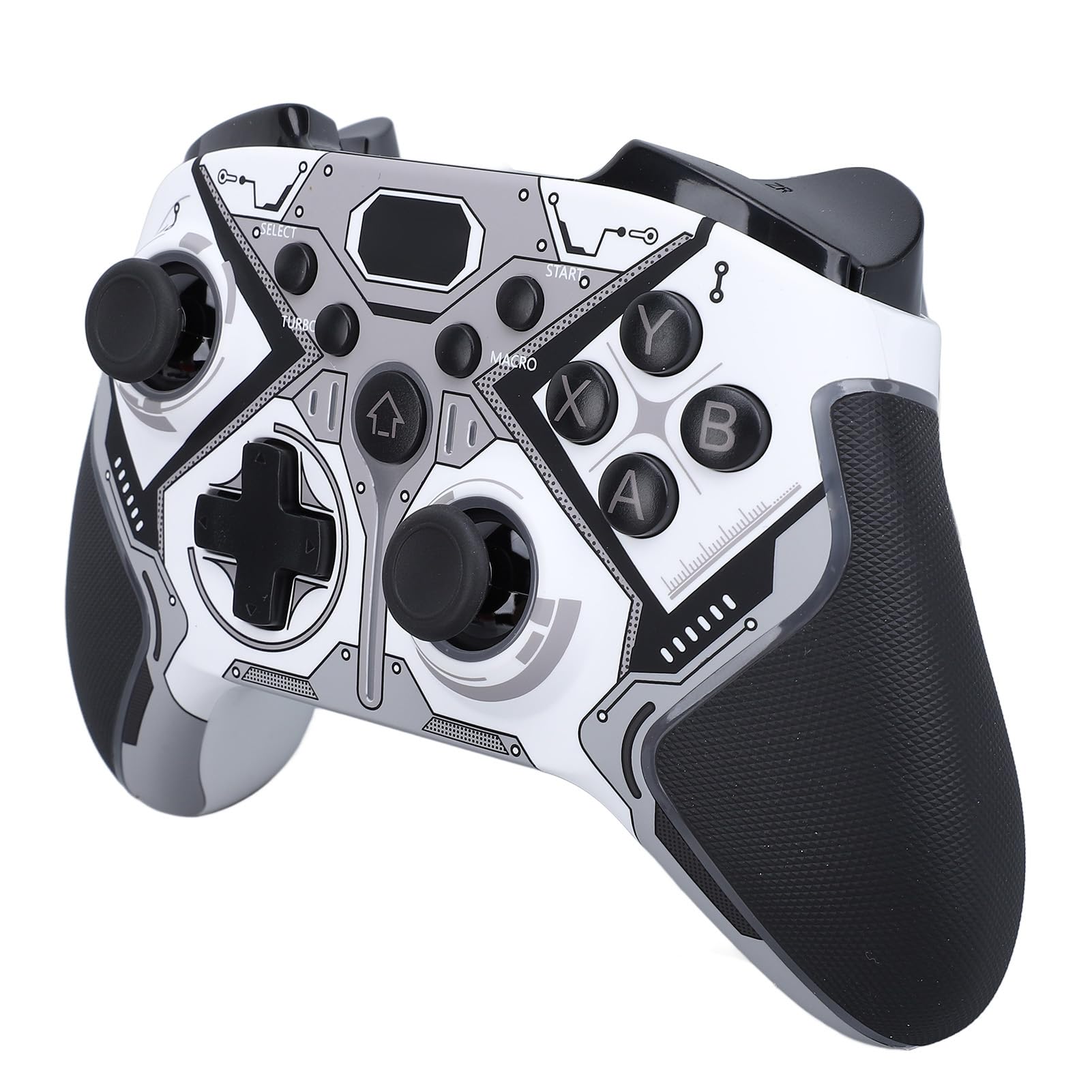 KUIDAMOS Controller da Gioco Wireless con Illuminazione RGB e Vibrazione a Doppio Motore per e PC - Batteria da 500 MAh e Pulsanti Rimappabili (Nera)