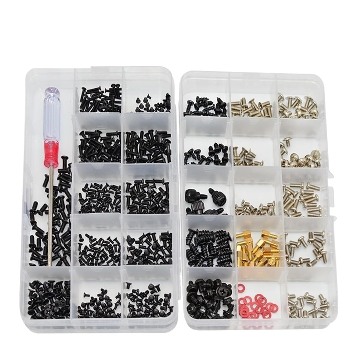 Laptop Desktop Screw Sets 600pcs 286pcs DIY Digital Electrical Products Mini Screws Set Computer Disk Fan GPU Black Bolts Set(600pcs)